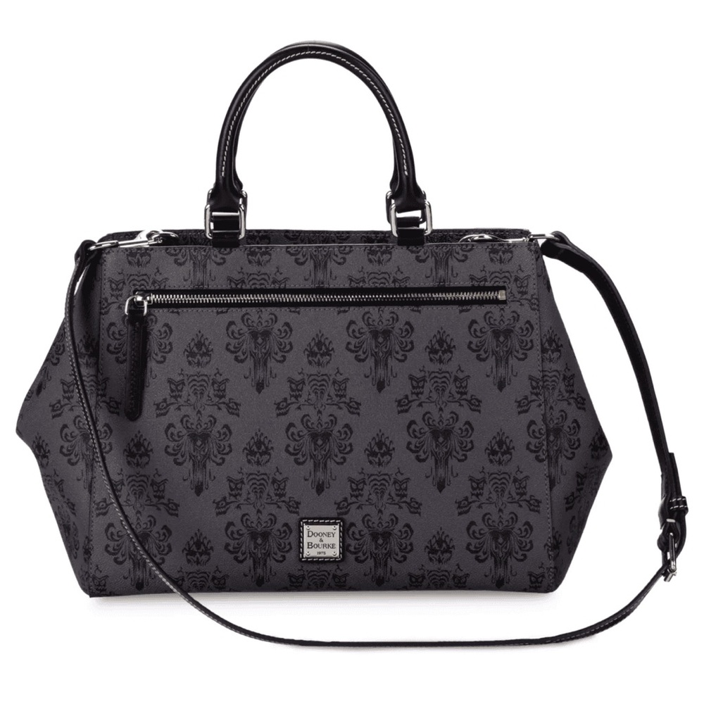 Haunted Mansion Wallpaper Dooney & Bourke Black Patterned Women's Satchel
